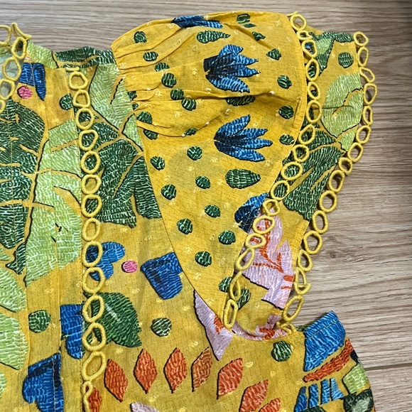 NWT Farm Rio summer garden yellow blouse - Picture 5 of 11